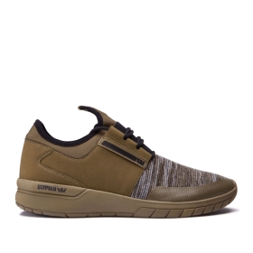 Supra Mens FLOW RUN Olive Multi/olive Low Top Shoes | CA-98890